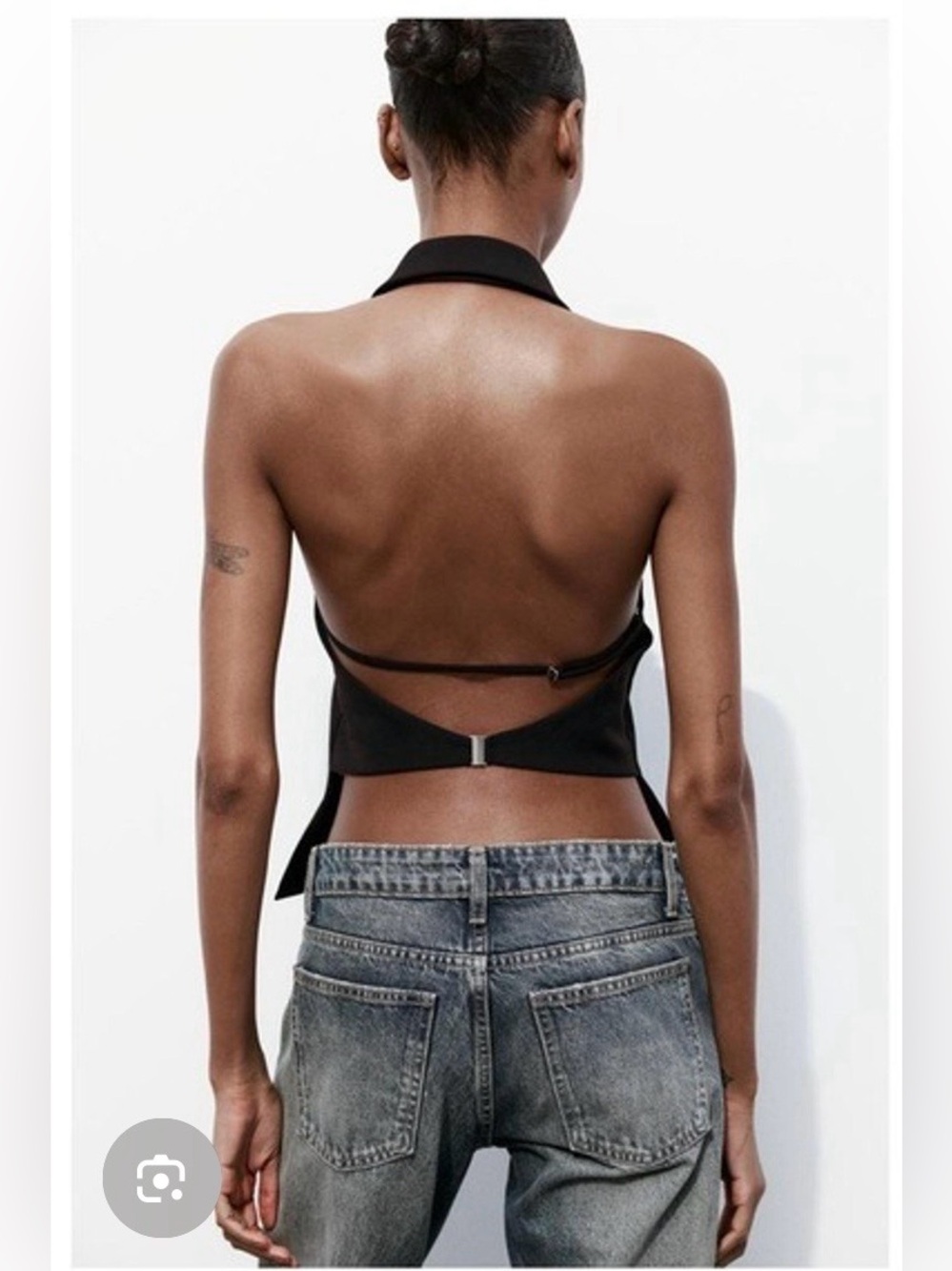 Black Halter-Style Women's Suit Vest Halter Top